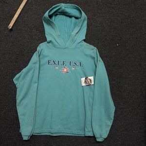 Womens Vintage 1990s ENUF USA Sweatshirt Sz L BLUE NWT DEADSTOCK E.N.U.F
